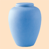 Keramikurne hellblau